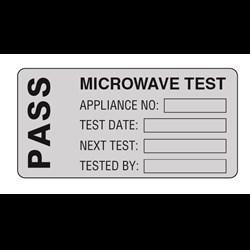 Image of Martindale MICRO Microwave Test PASS PAT Test Label