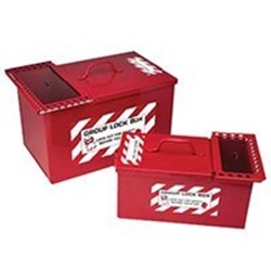 Image of Brady METAL STORAGE LOCK BOX,SMALL,RED