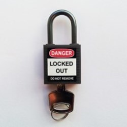 Image of Brady Compact safe padlock 25mm Sh KD Black/6
