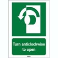 Image of 816413 - ISO 7010 Sign - Turn anticlockwise to open