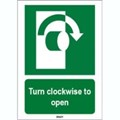 Image of 816580 - ISO 7010 Sign - Turn clockwise to open