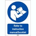 Image of 818177 - ISO 7010 Sign - Refer to instruction manual/booklet