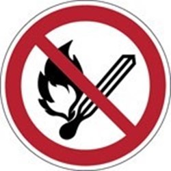Image of 822142 - ISO Safety Sign - No open flame; Fire, open ignition source and smoking prohibited