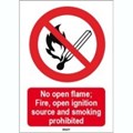 Image of 822209 - ISO 7010 Sign - No open flame; Fire, open ignition source and smoking prohibited