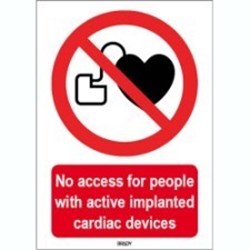 Image of 822796 - ISO 7010 Sign - No access for people with active implanted cardiac devices