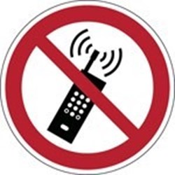 Image of 823485 - ISO Safety Sign - No activated mobile phones