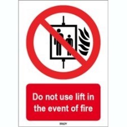 Image of 824435 - ISO 7010 Sign - Do not use lift in the event of fire