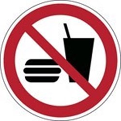 Image of 824672 - ISO Safety Sign - No eating or drinking