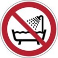 Image of 825269 - ISO Safety Sign - Do not use this device in a bathtub, shower or water-filled reservoir