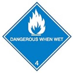 Image of 257548 - Maritime Transport Sign - IMDG 4C - Dangerous when wet