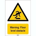 Image of 827418 - ISO 7010 Sign - Warning: Floor level obstacle
