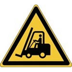 Image of 828385 - ISO Safety Sign - Warning; Fork lift trucks and other industrial vehicles