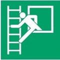 Image of 816040 - ISO Safety Sign - Emergency window with escape ladder